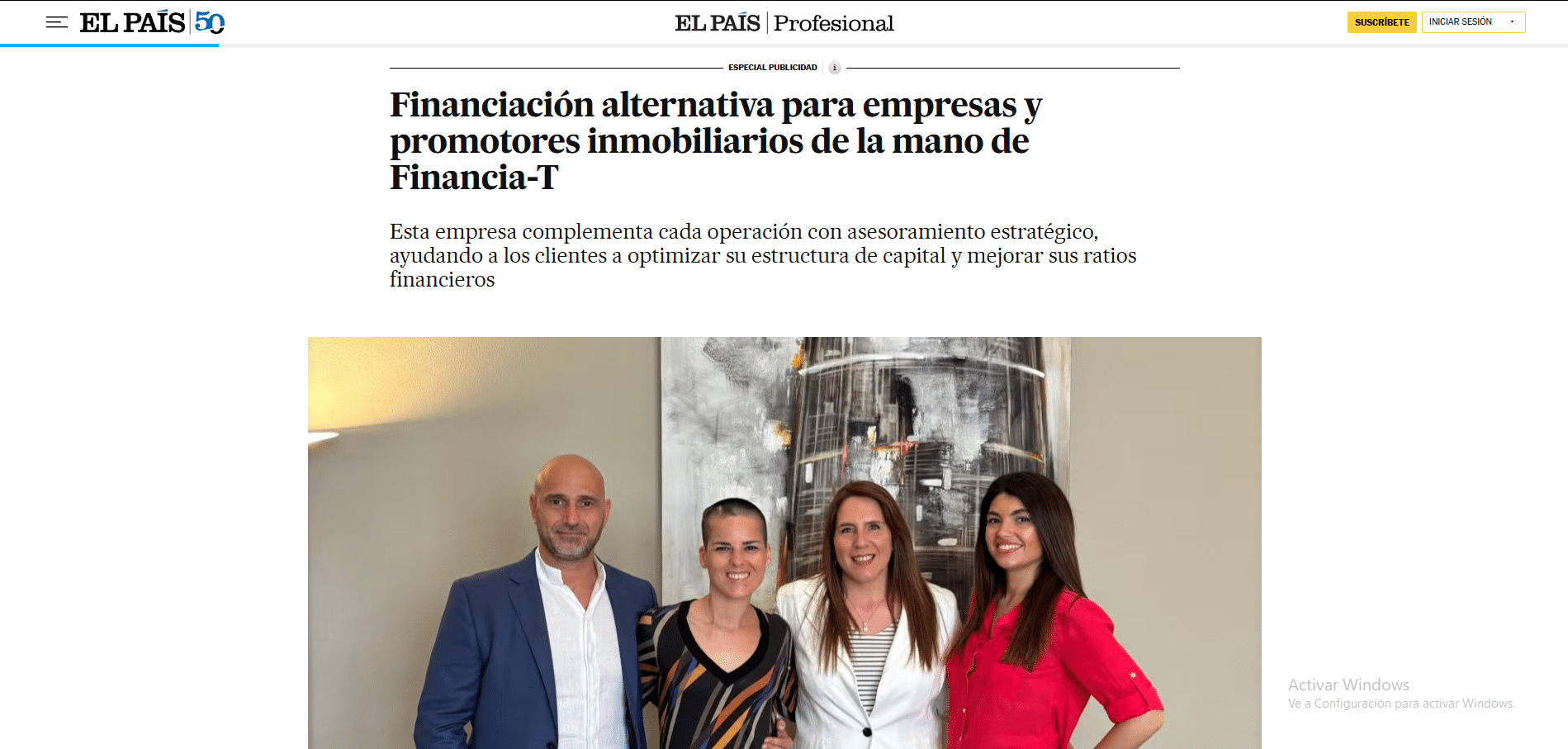 Financia-T en El País · Profesional