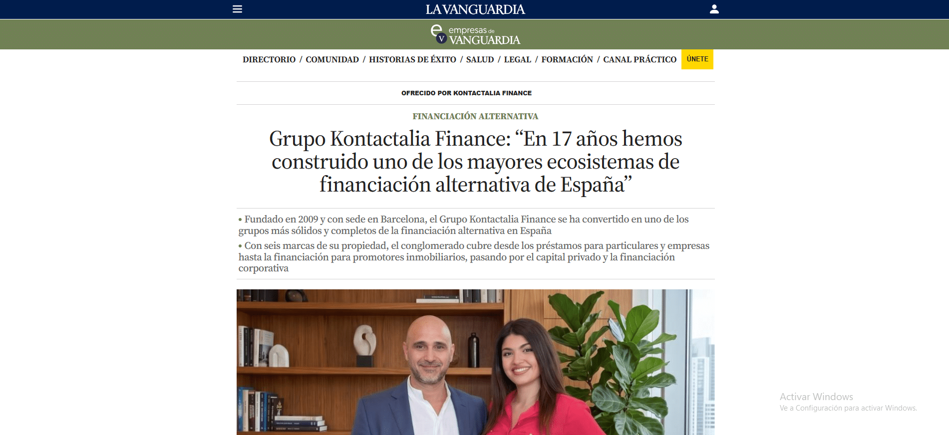 Financia-T en La Vanguardia